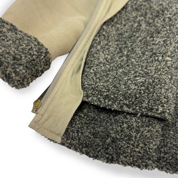 WOOLRICH khaki faux suede shearling winter coat - Picture 12 of 16